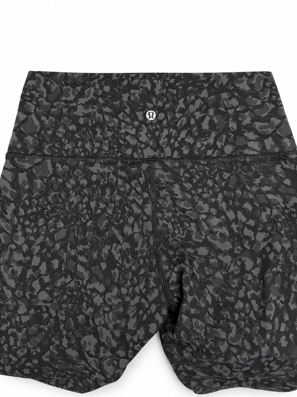 lululemon athletica Black & Gray Printed High-Rise Athletic Shorts